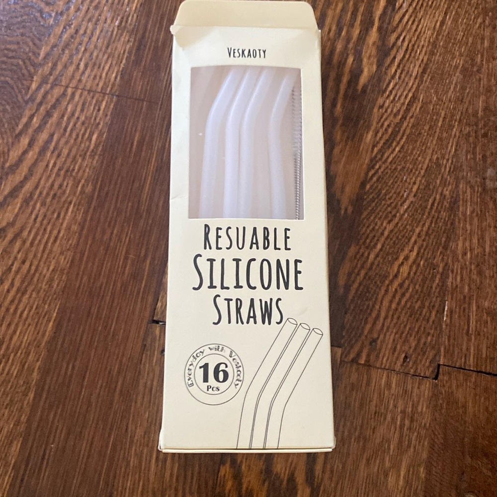 Reusable silicone straws